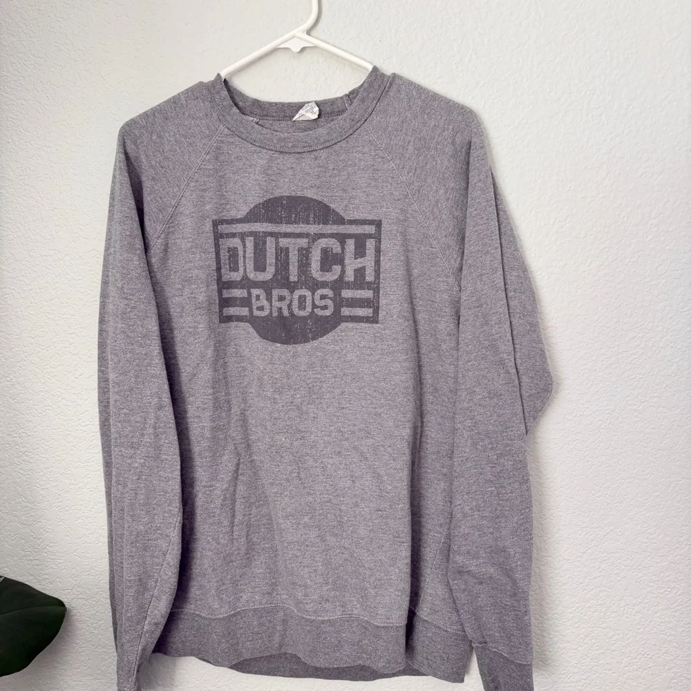 Dutch Bros Gray Crewneck Sweatshirt with Logo